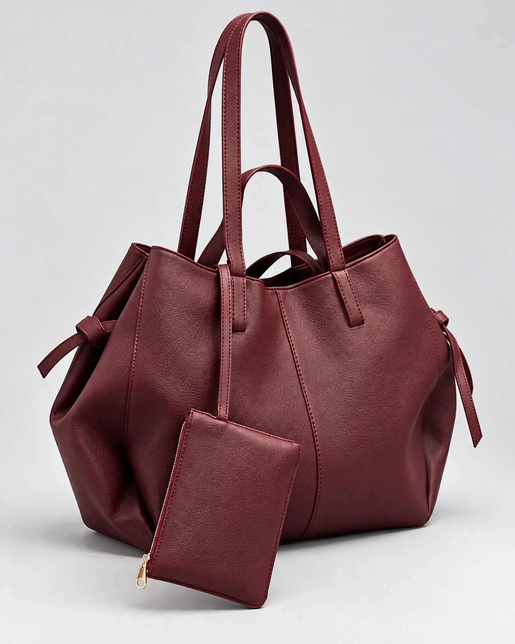 Sac Cabas avec Pochette — Bordeaux