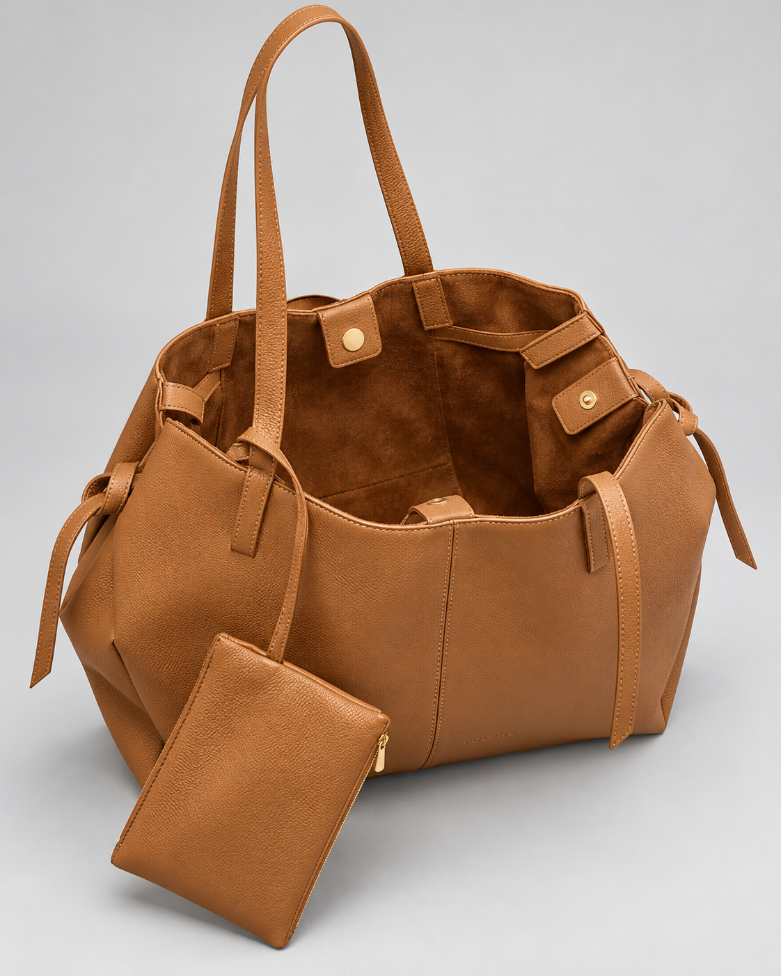 Sac Cabas avec Pochette — Caramel